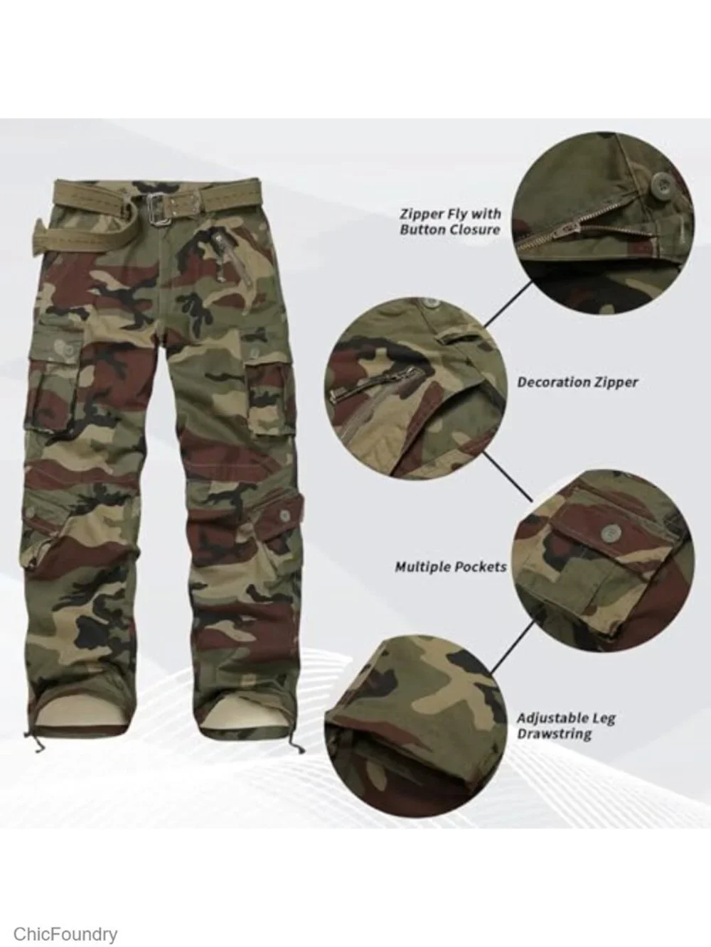 Men's Cargo Pants 8 Pockets Cotton Combat Tactical Work Pants Outdoor Military
